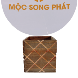 Hộp Vuông Xám Sọc Caro